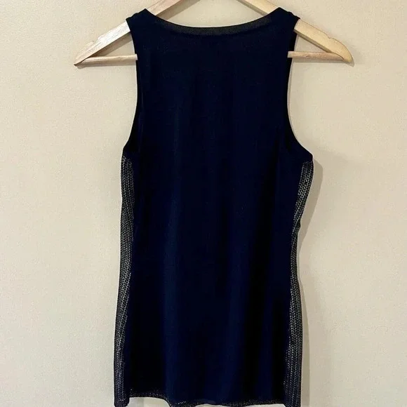 EXPRESS| Black & Gold Chain Metal Style Embellished Tank Top Size US XS - Picture 3 of 6